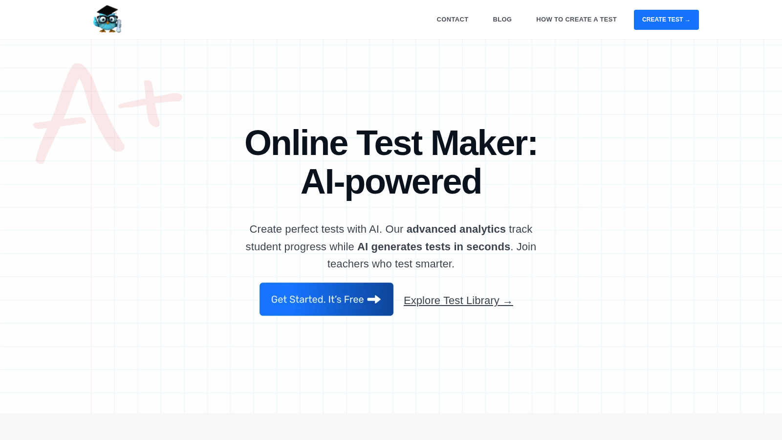 Online Test Maker: AI-powered application interface and features