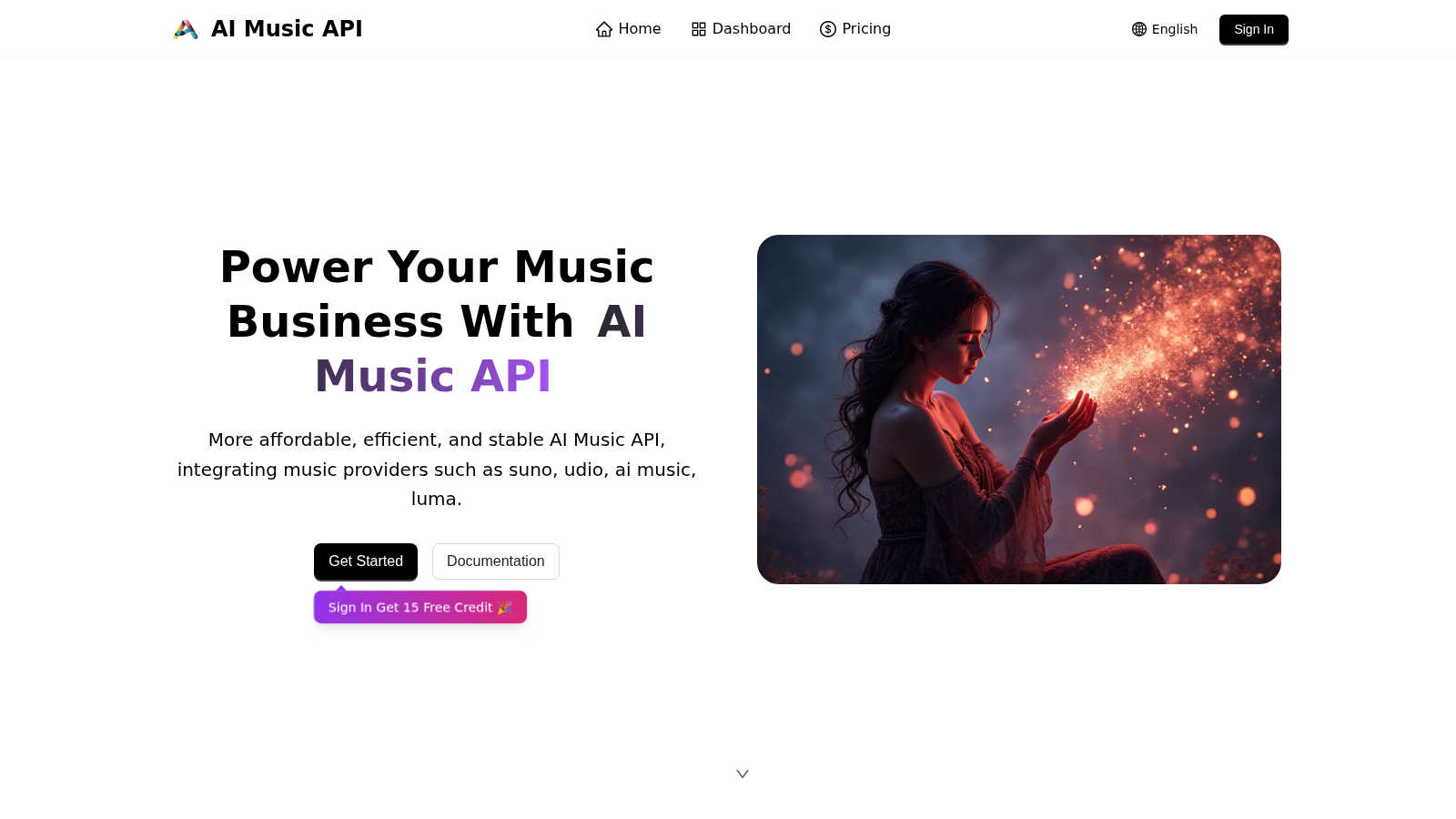 AI Music API application interface and features