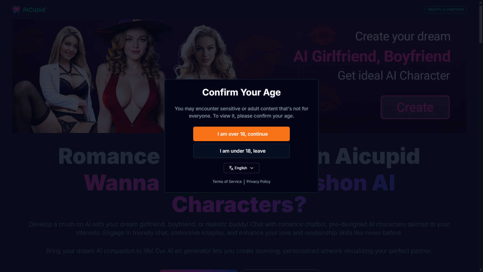 AICupid: Crushon AI application interface and features