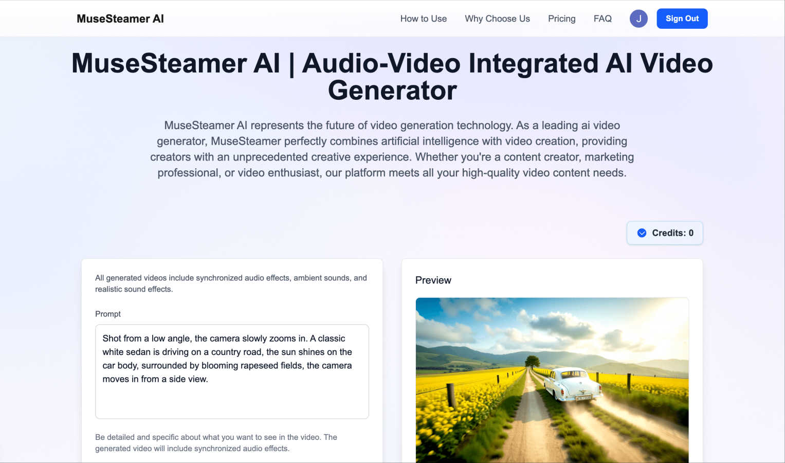 MuseSteamer AI application interface and features