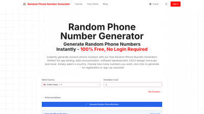 Random Phone Number Generator - AI tool for Development