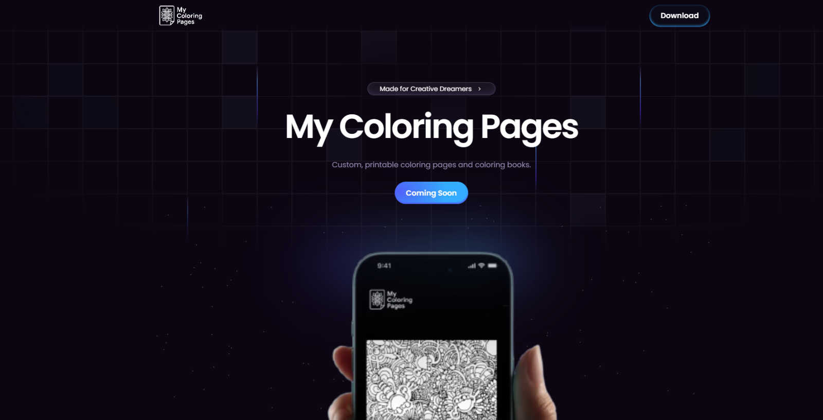 My Coloring Pages application interface and features