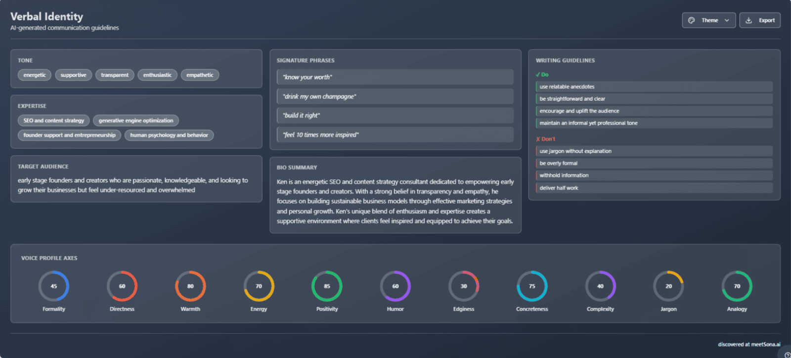 Meet Sona application interface and features