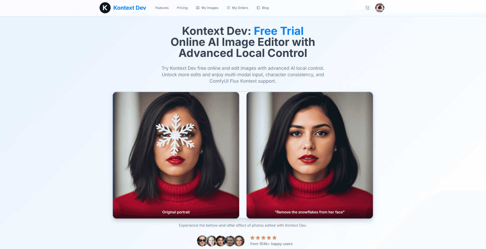 Kontext Dev application interface and features