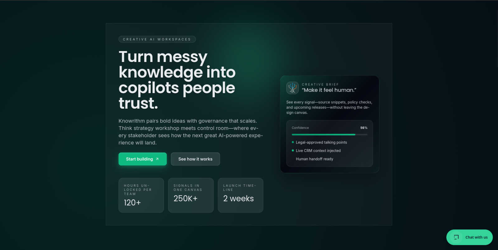 Knowrithm application interface and features