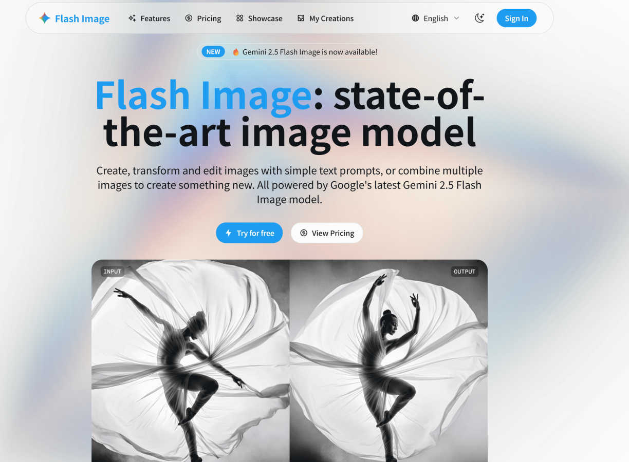 Flash Image application interface and features