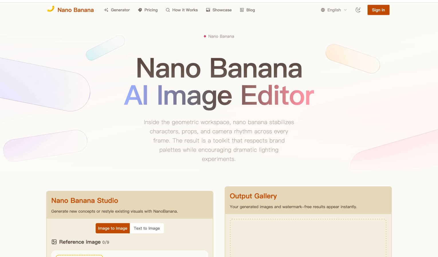 AI-NanoBanana application interface and features