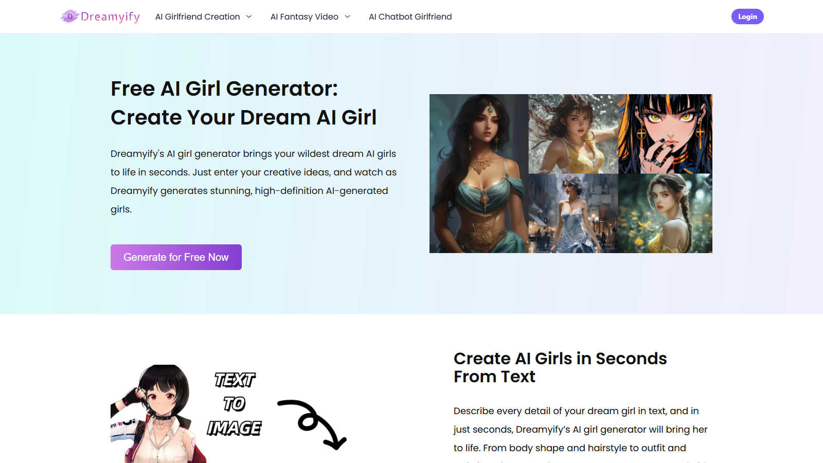 Dreamyify application interface and features