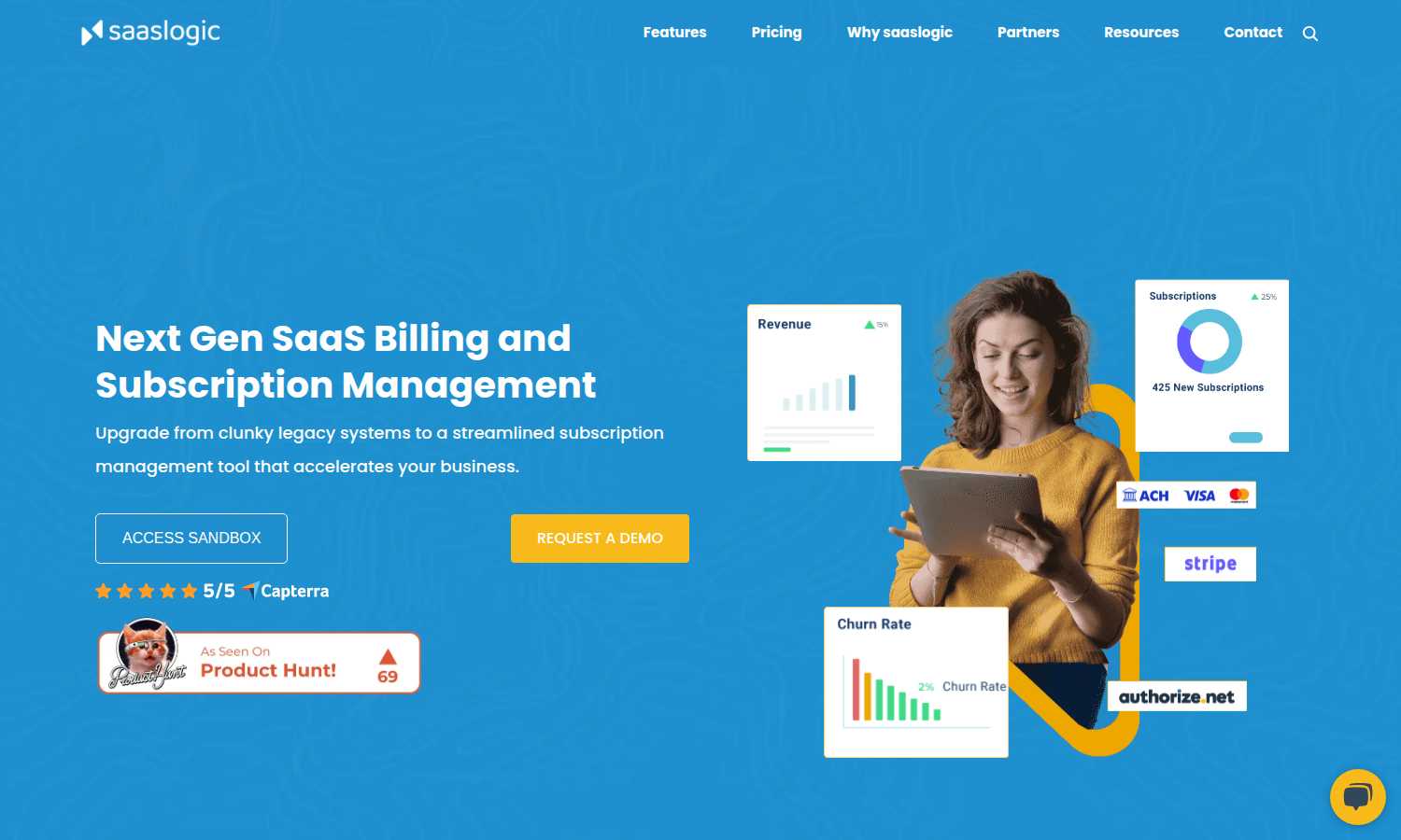 Saaslogic application interface and features