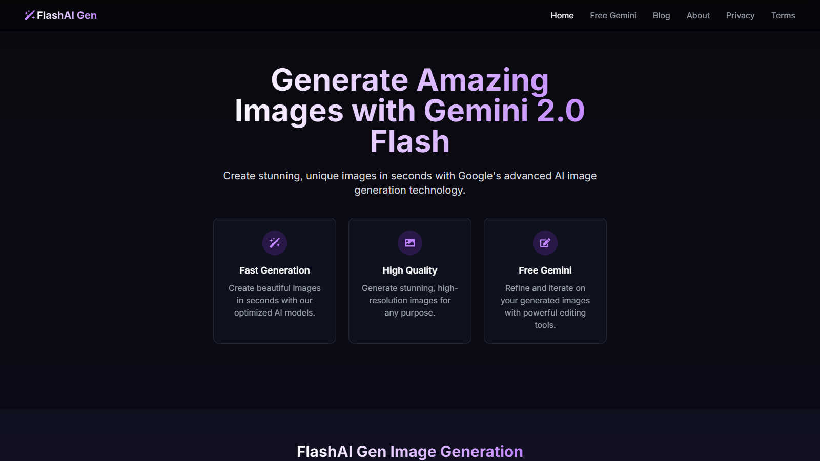 FlashAI Gen application interface and features
