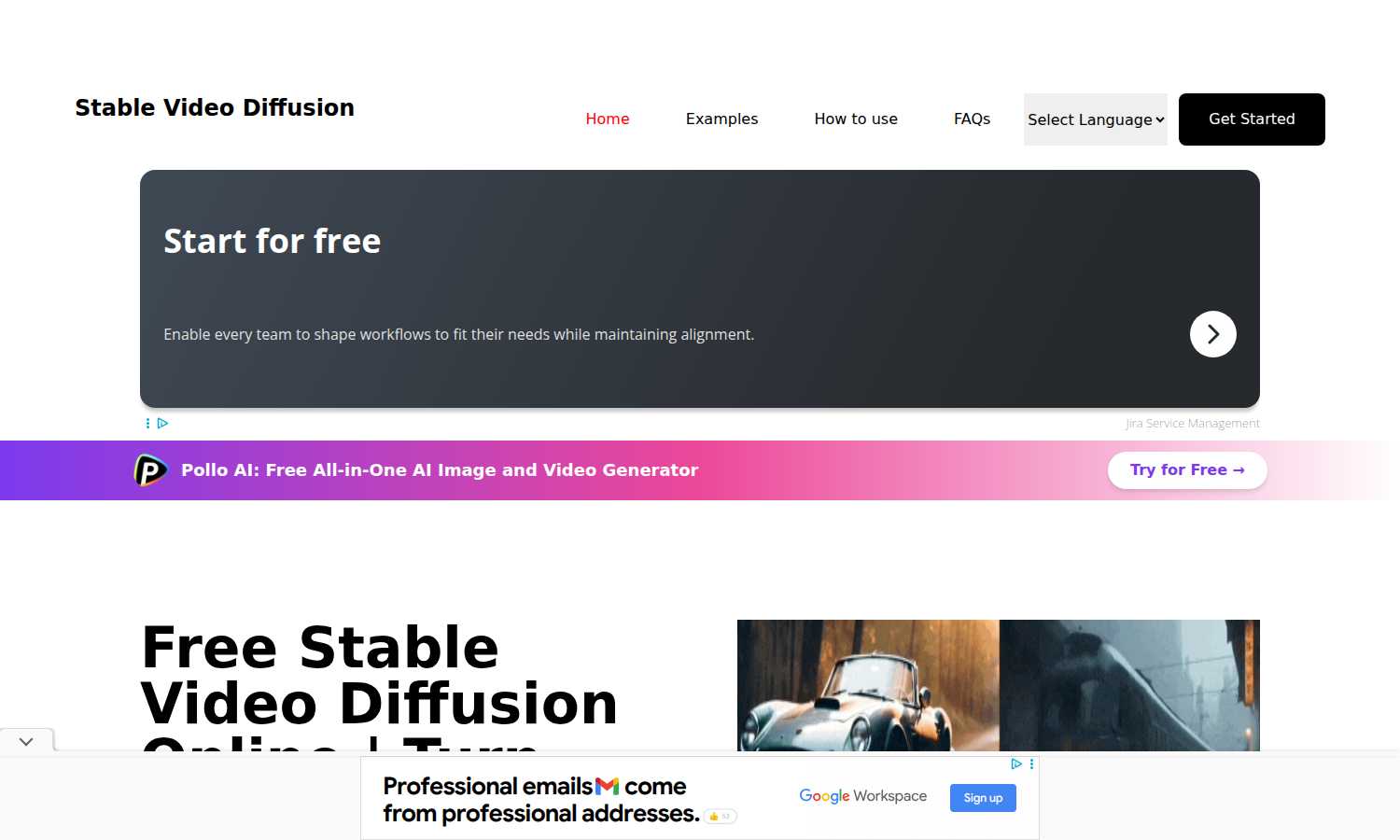 Stable Video Diffusion application interface and features