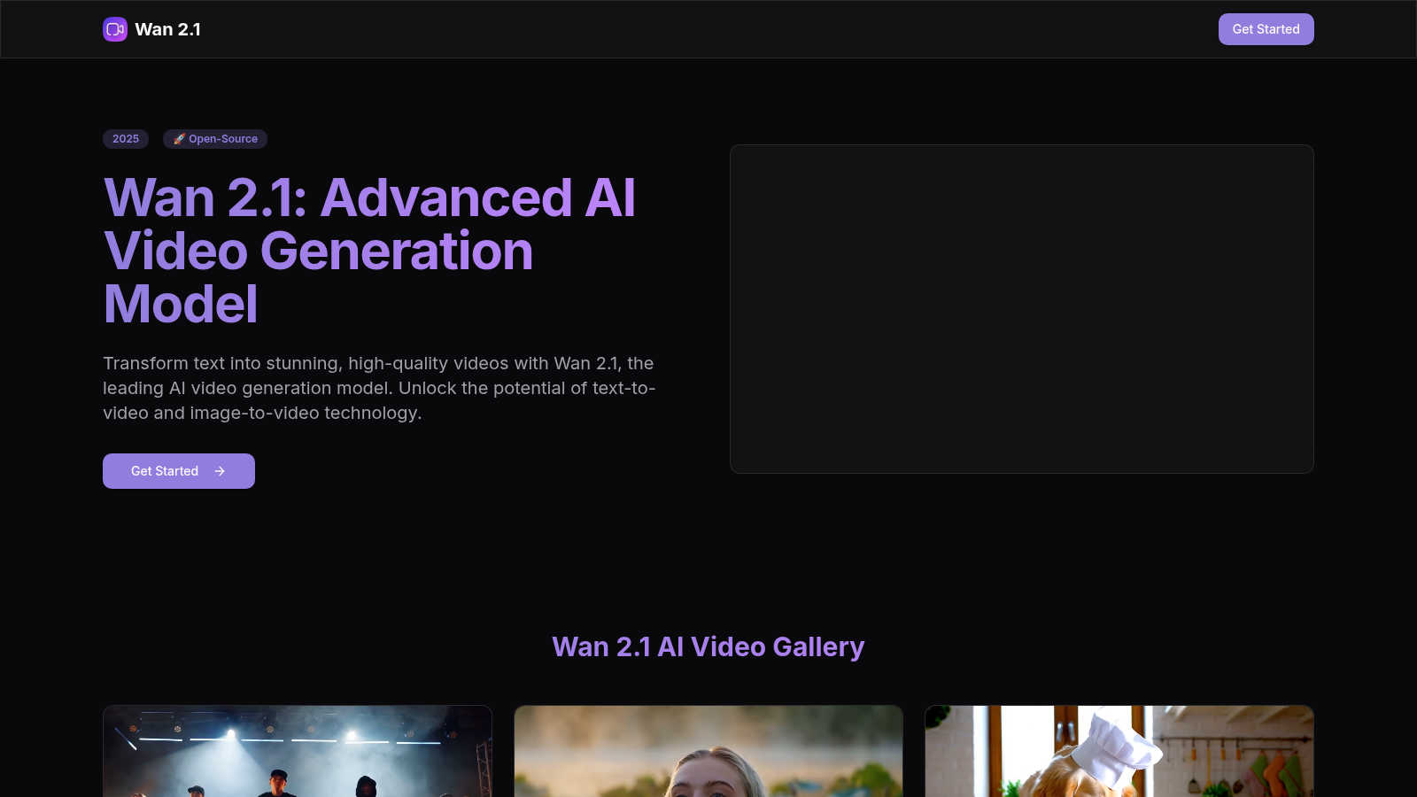 Wan 2.1 application interface and features