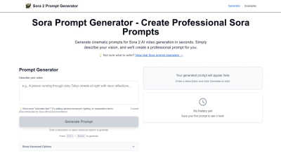 Sora 2 Prompt Generator - AI tool for Video