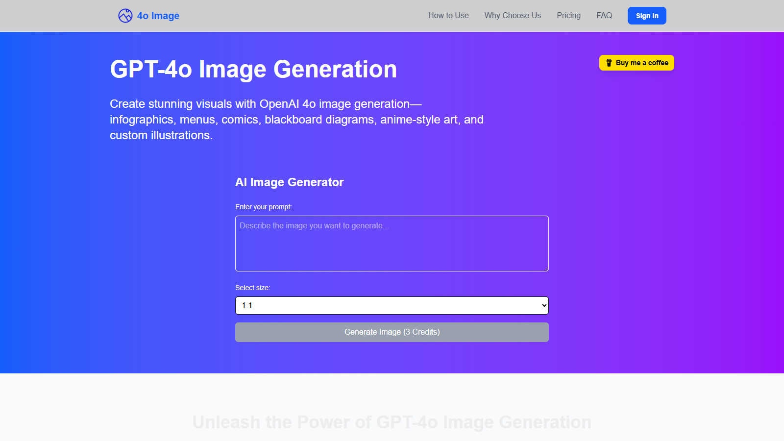 4o Image Generation application interface and features