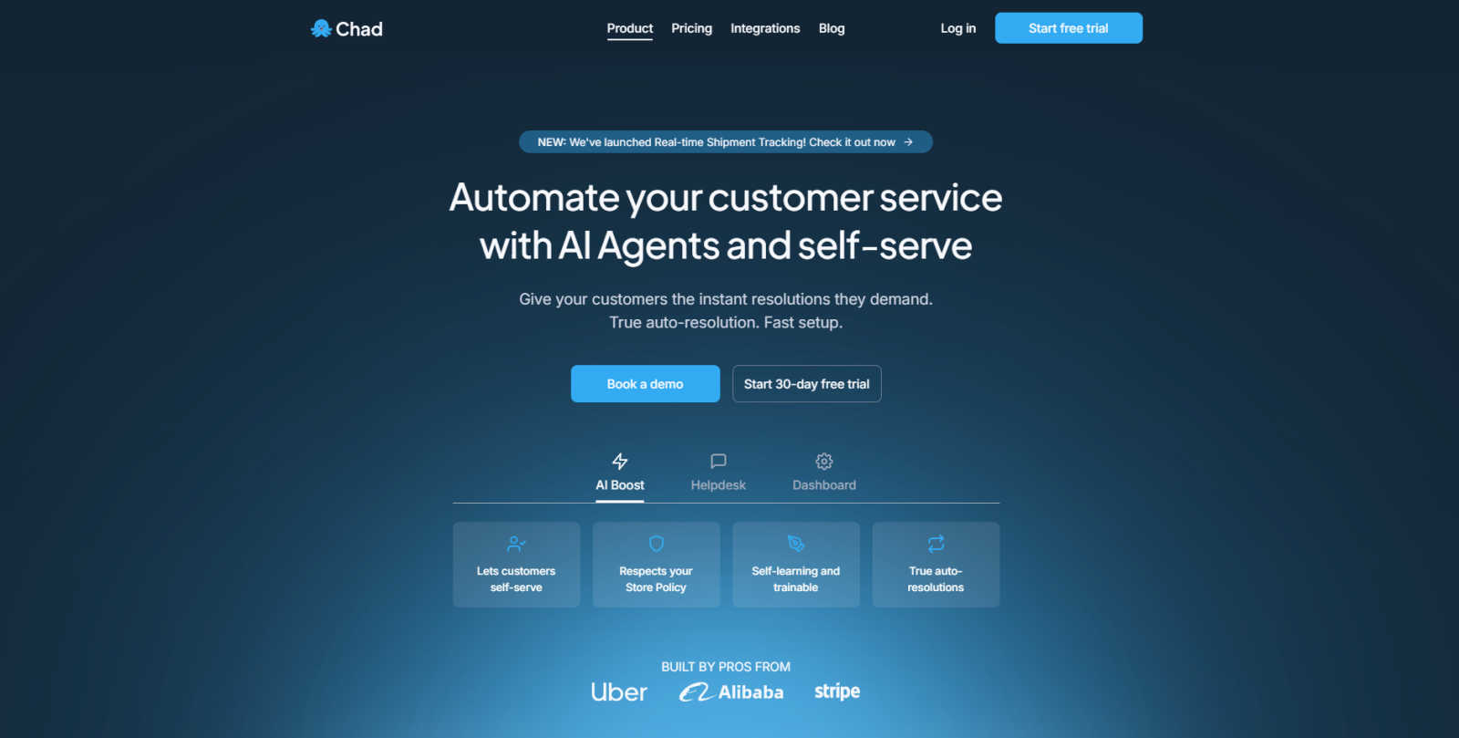 Chad  application interface and features