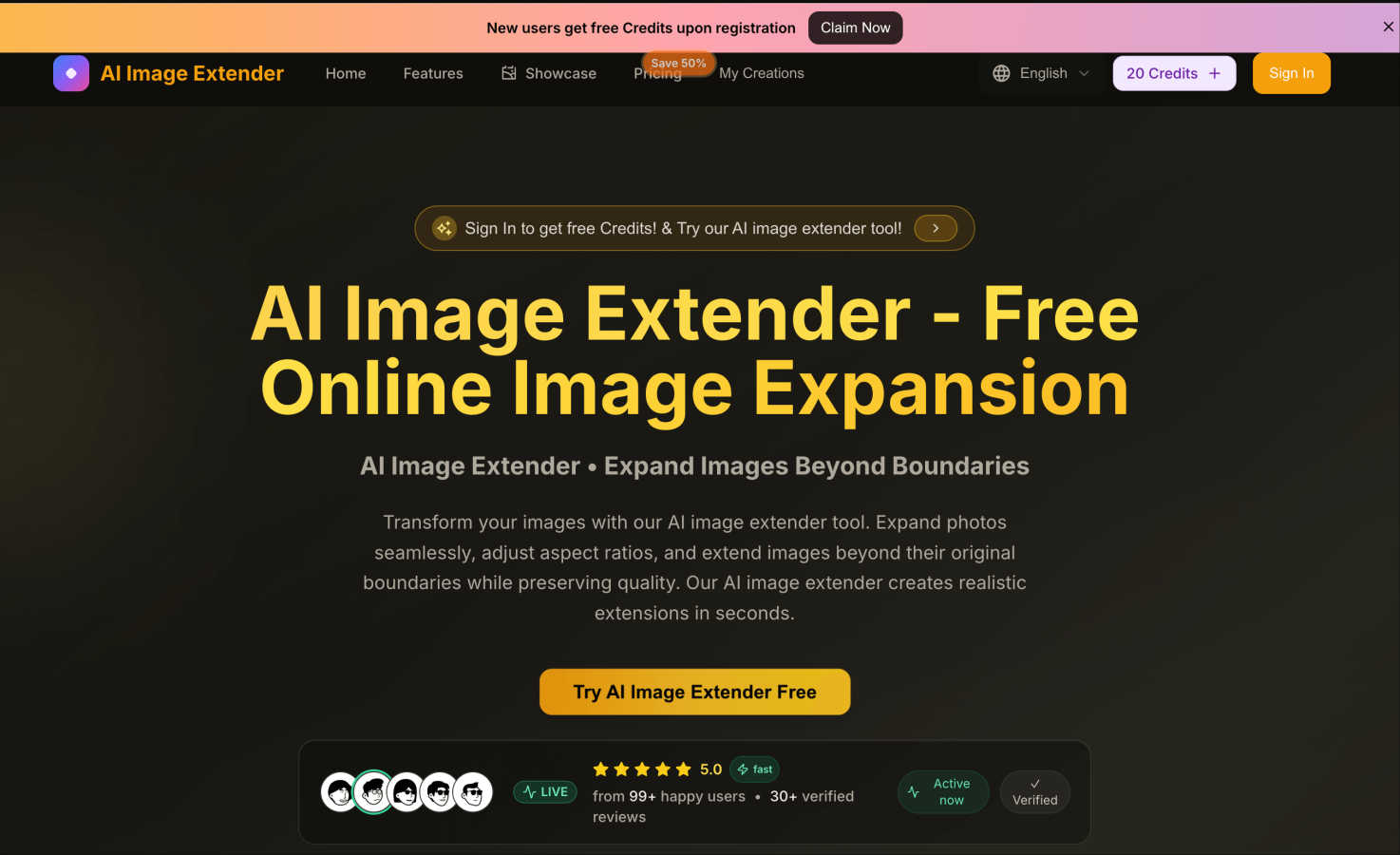 AI Image Extender: application interface and features