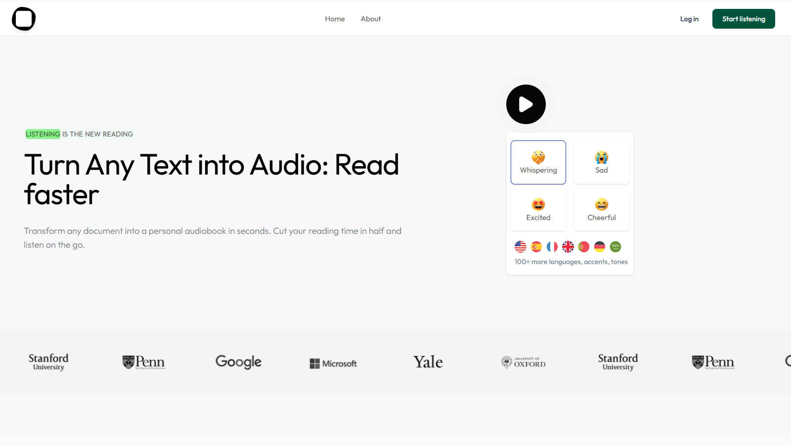 Outtloud application interface and features
