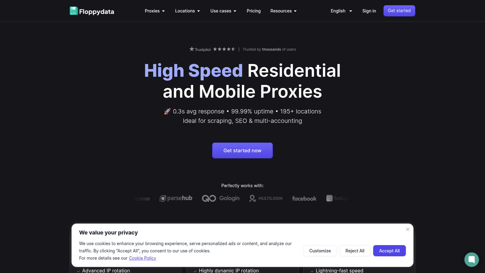FloppyData application interface and features