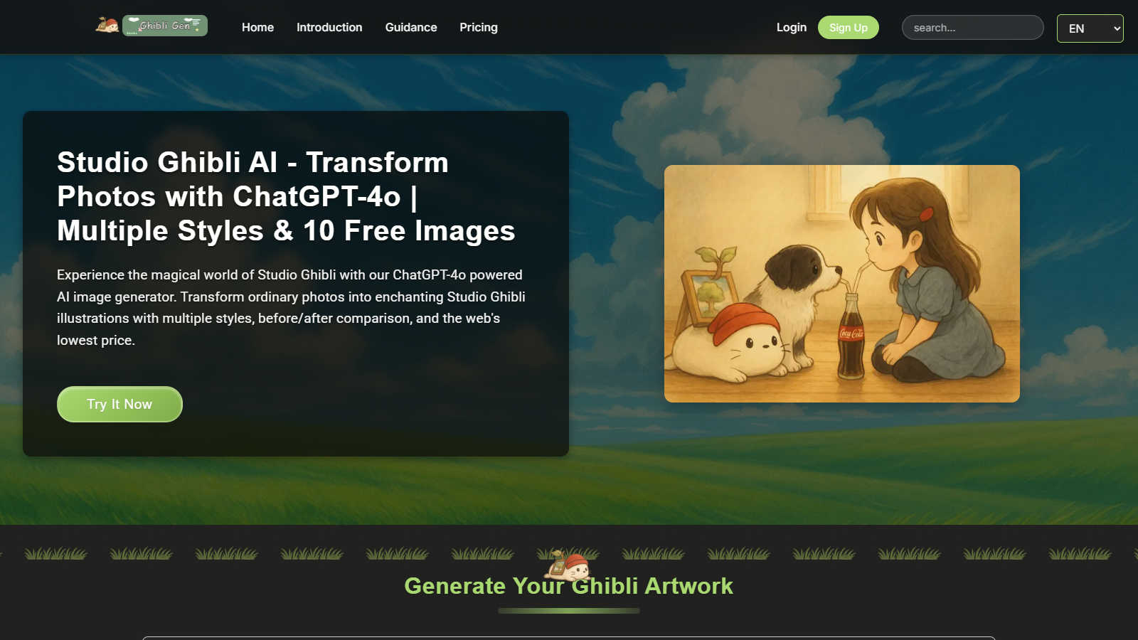 GhibliGen application interface and features