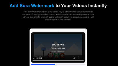 Free Sora WaterMark Adder - AI tool for Design Tools