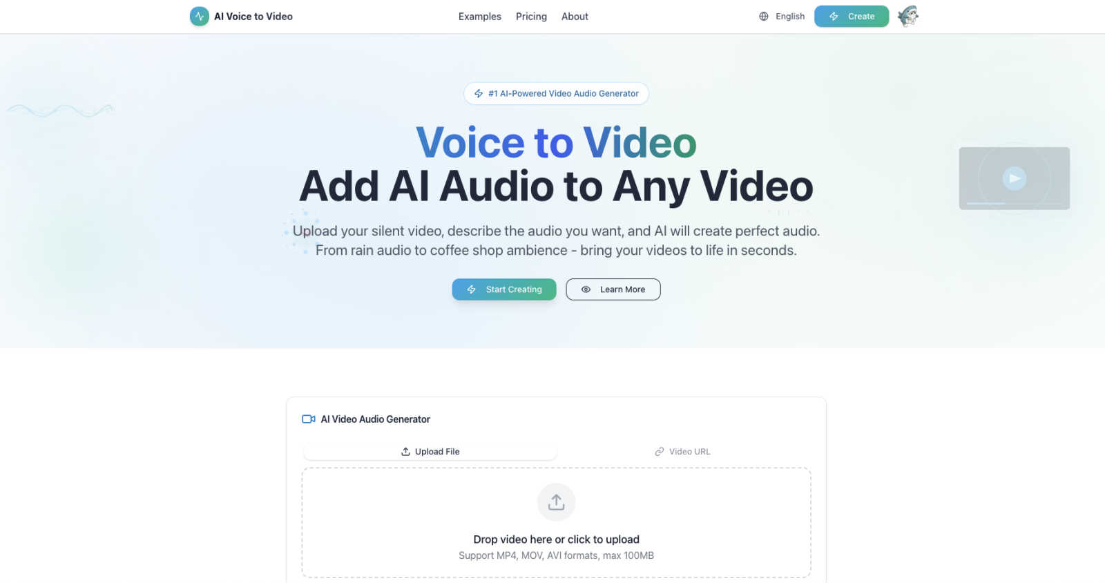 AI Voice To Video application interface and features
