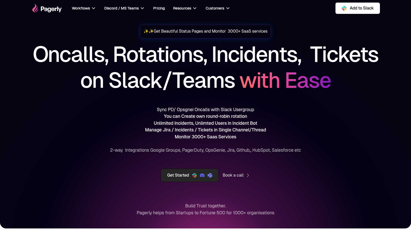 Pagerly application interface and features