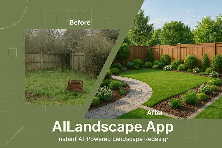  AI Landscape Design application interface and features