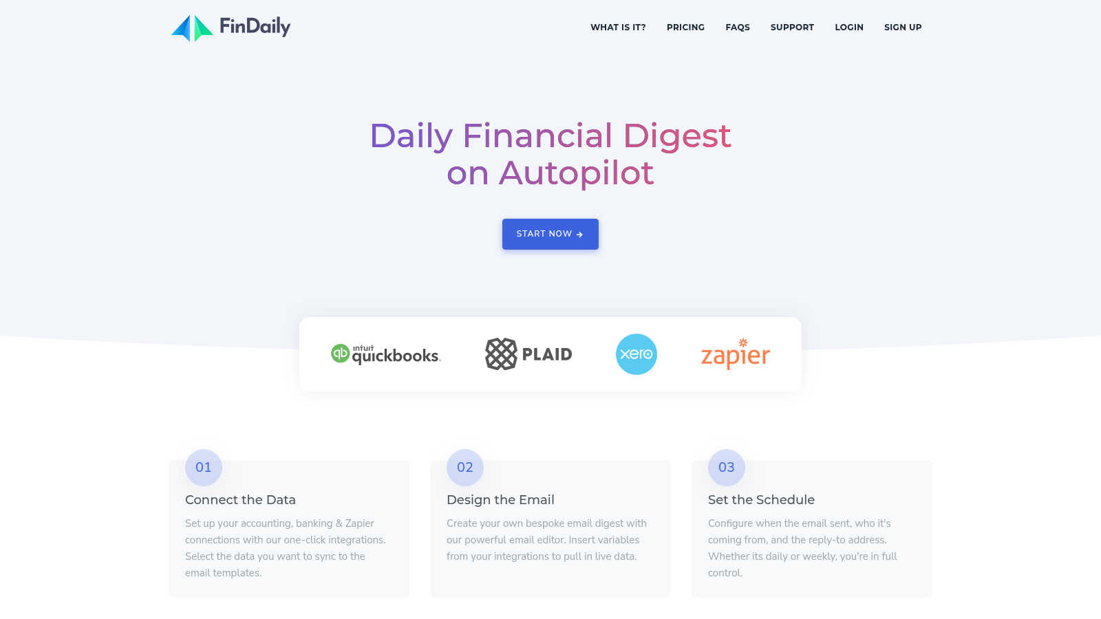 FinDaily application interface and features