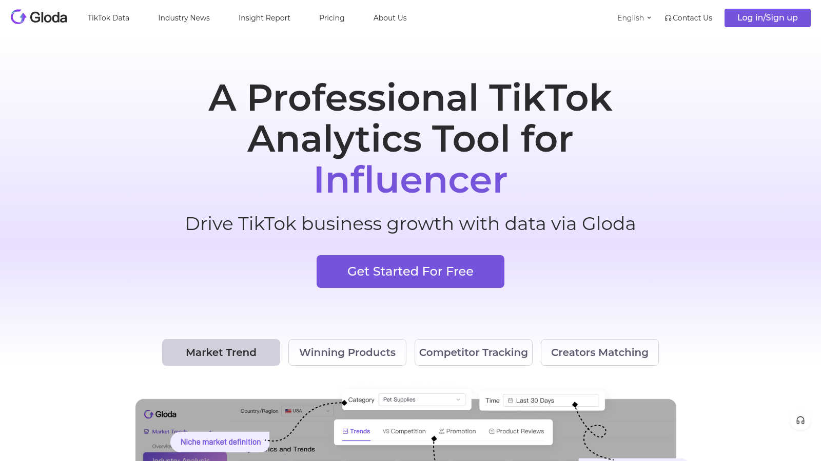 Gloda application interface and features