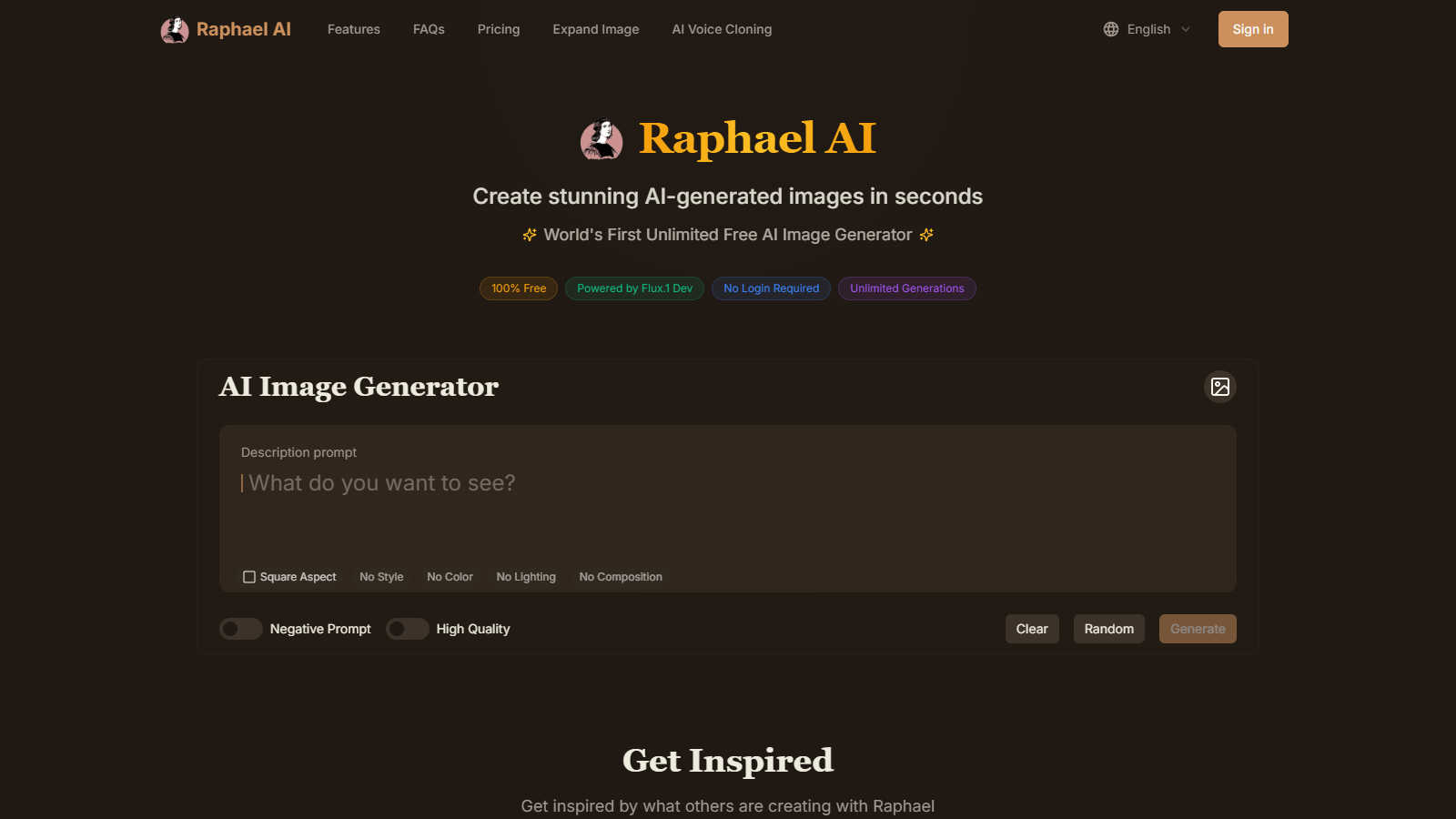 Raphael AI application interface and features