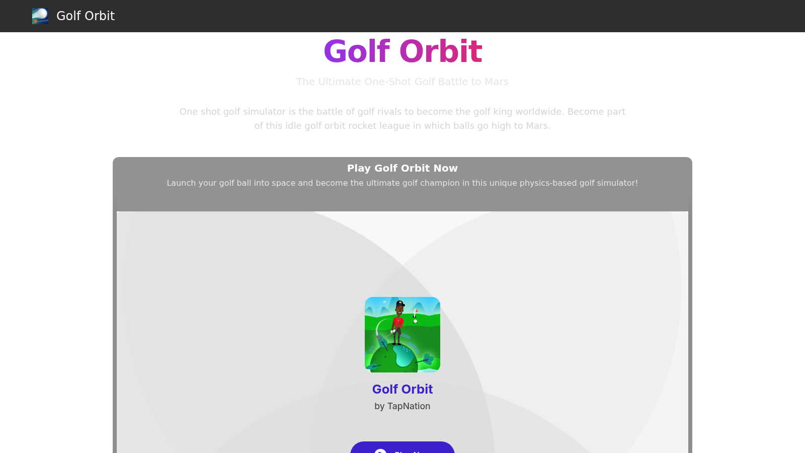 Golf Orbit application interface and features