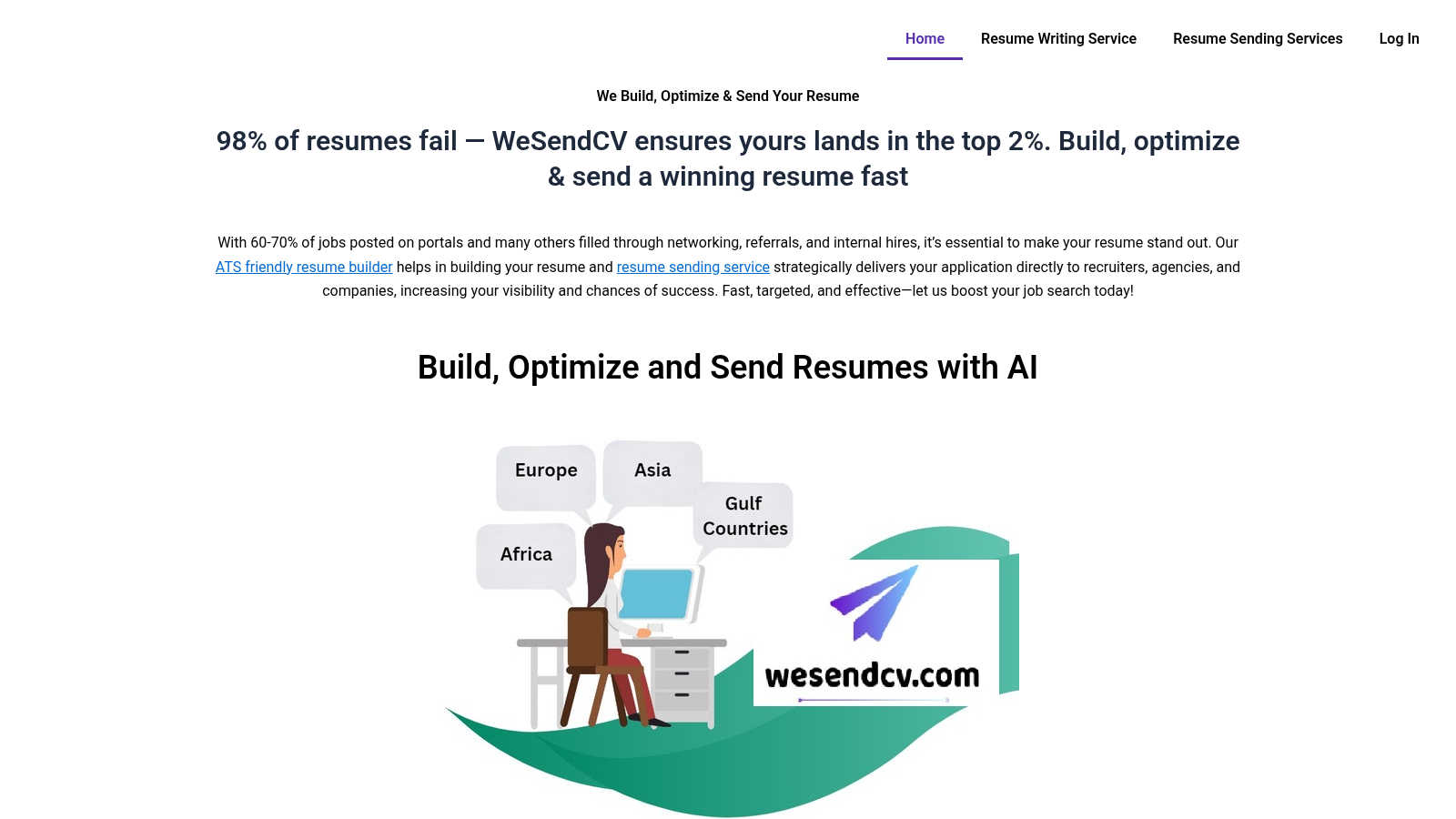 Wesendcv application interface and features