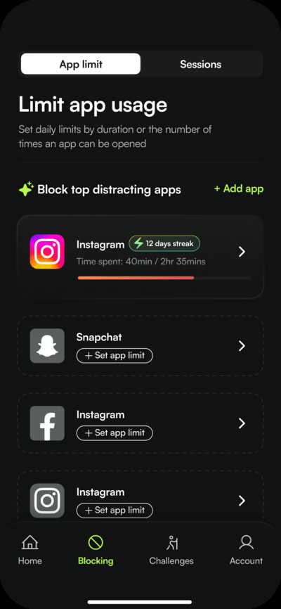 Jolt App application interface and features