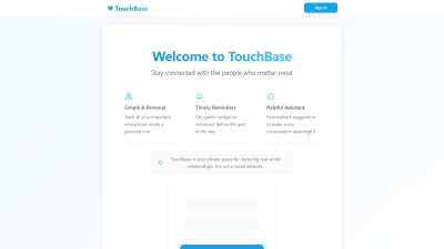 TouchBase (Personal CRM) - AI tool for Personal Development