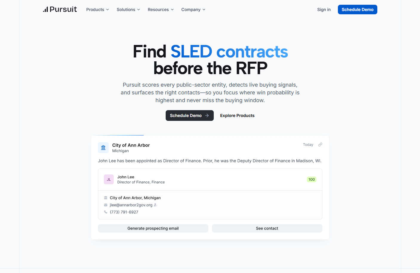 Pursuit application interface and features