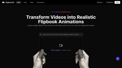 Flipbook3D - AI tool for Content Creation