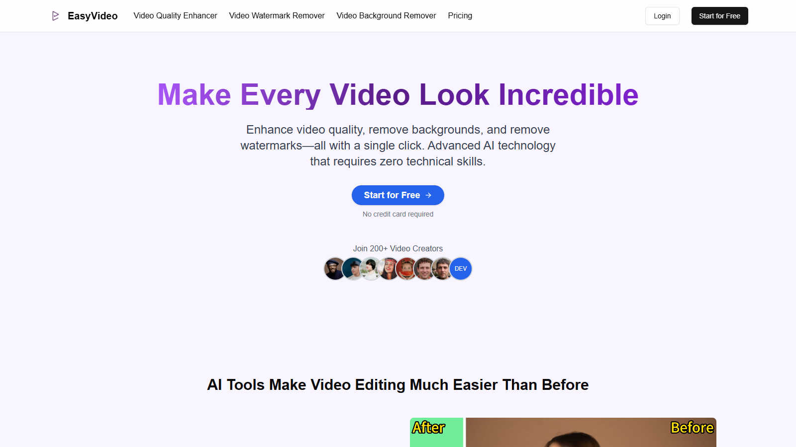 EasyVideo application interface and features