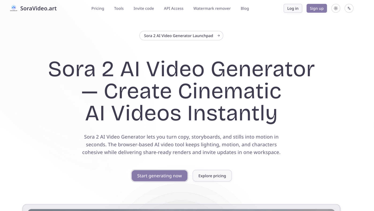 Sora 2 AI Video Generator application interface and features