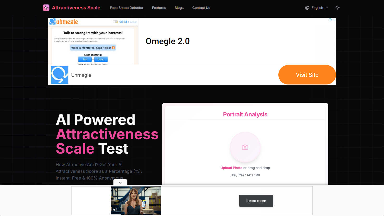 Attractiveness Scale application interface and features