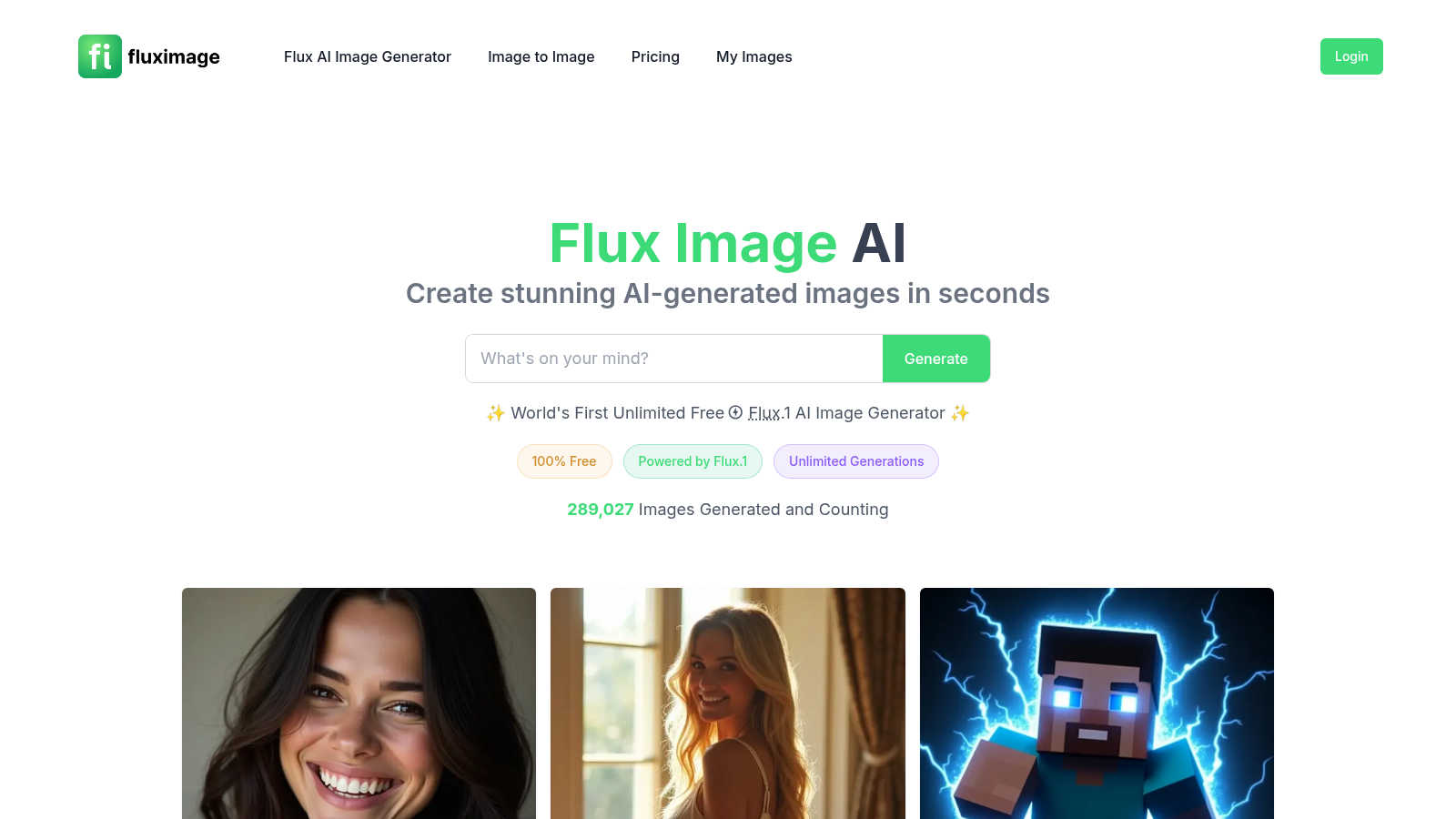 Flux Image AI application interface and features
