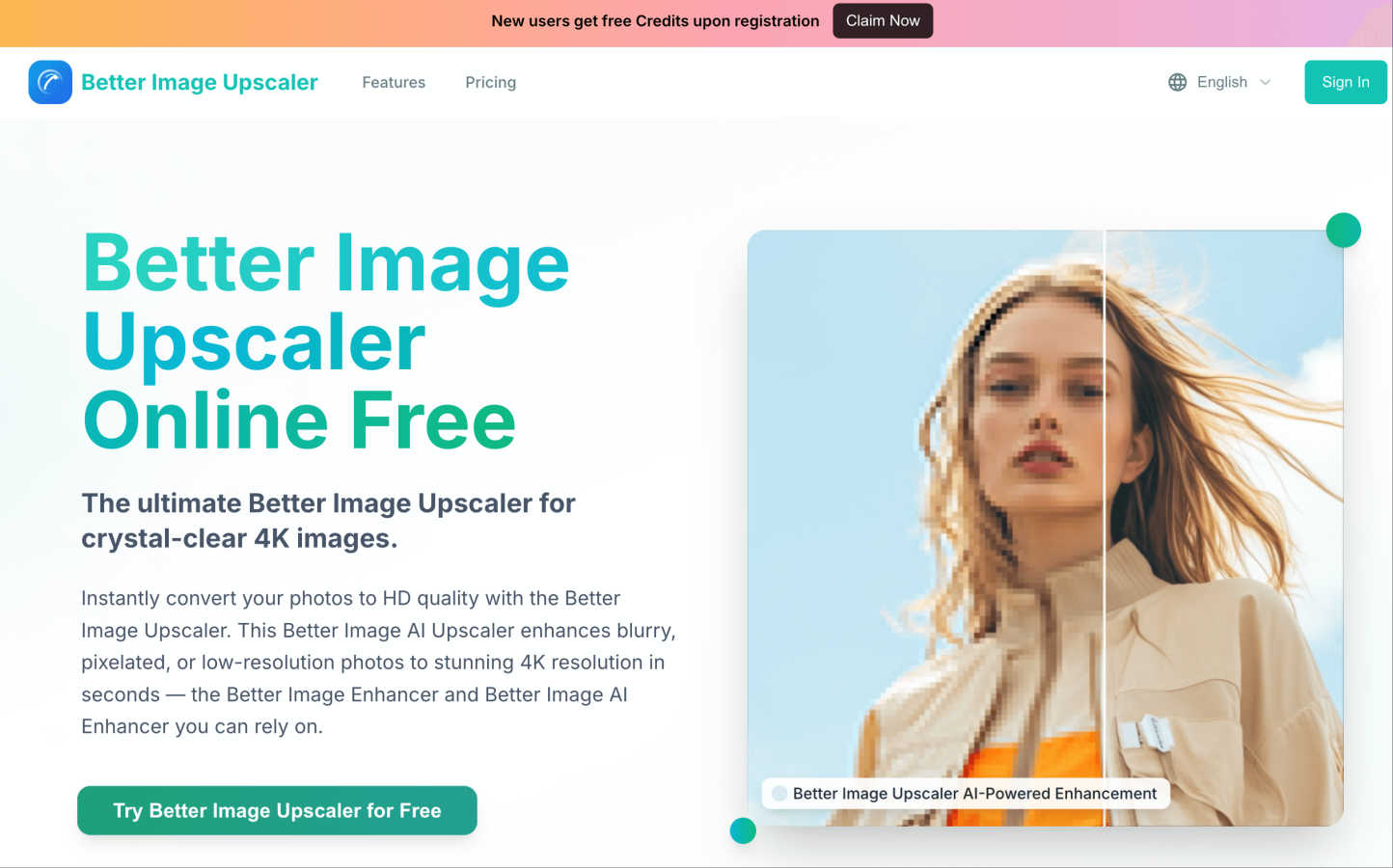 Better Image application interface and features