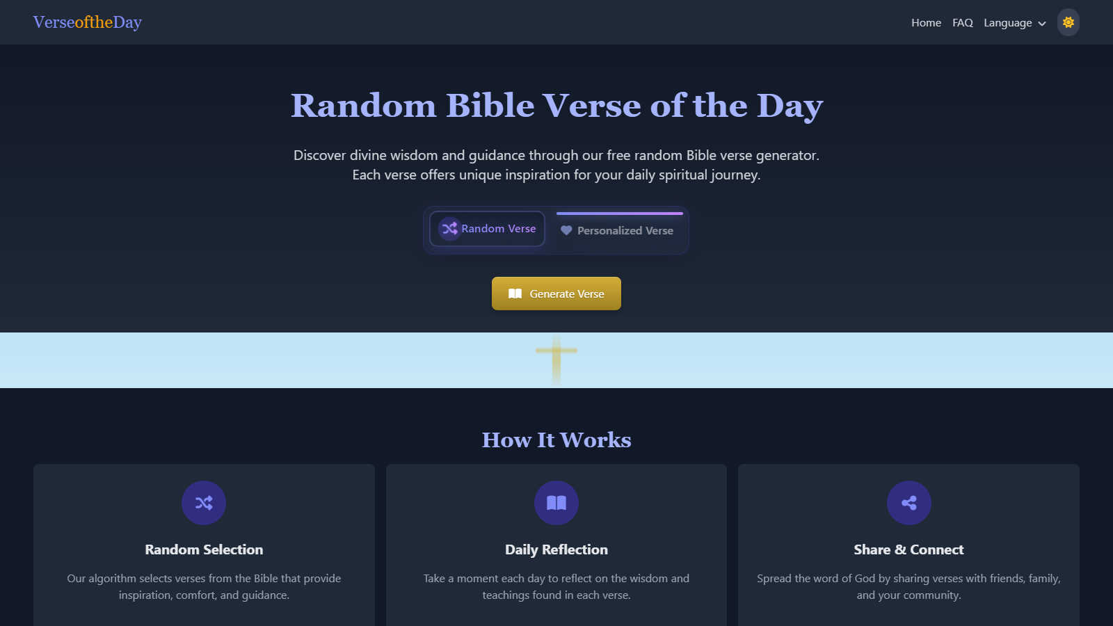 Verse of the Day application interface and features