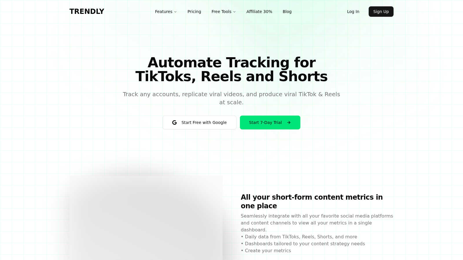 Trendly.so application interface and features