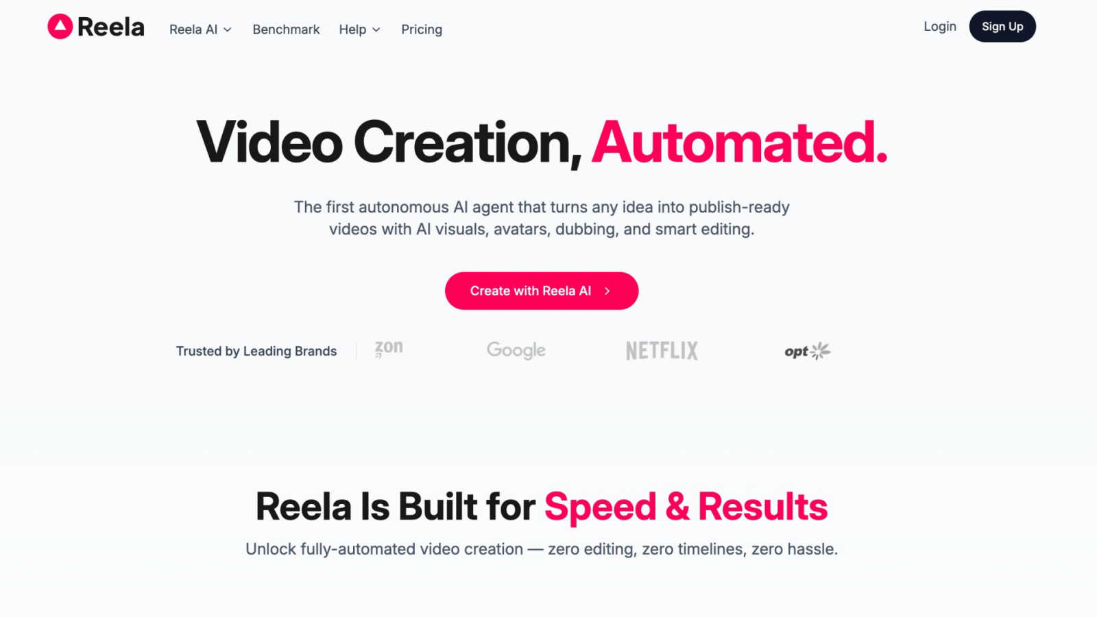 Reela AI application interface and features