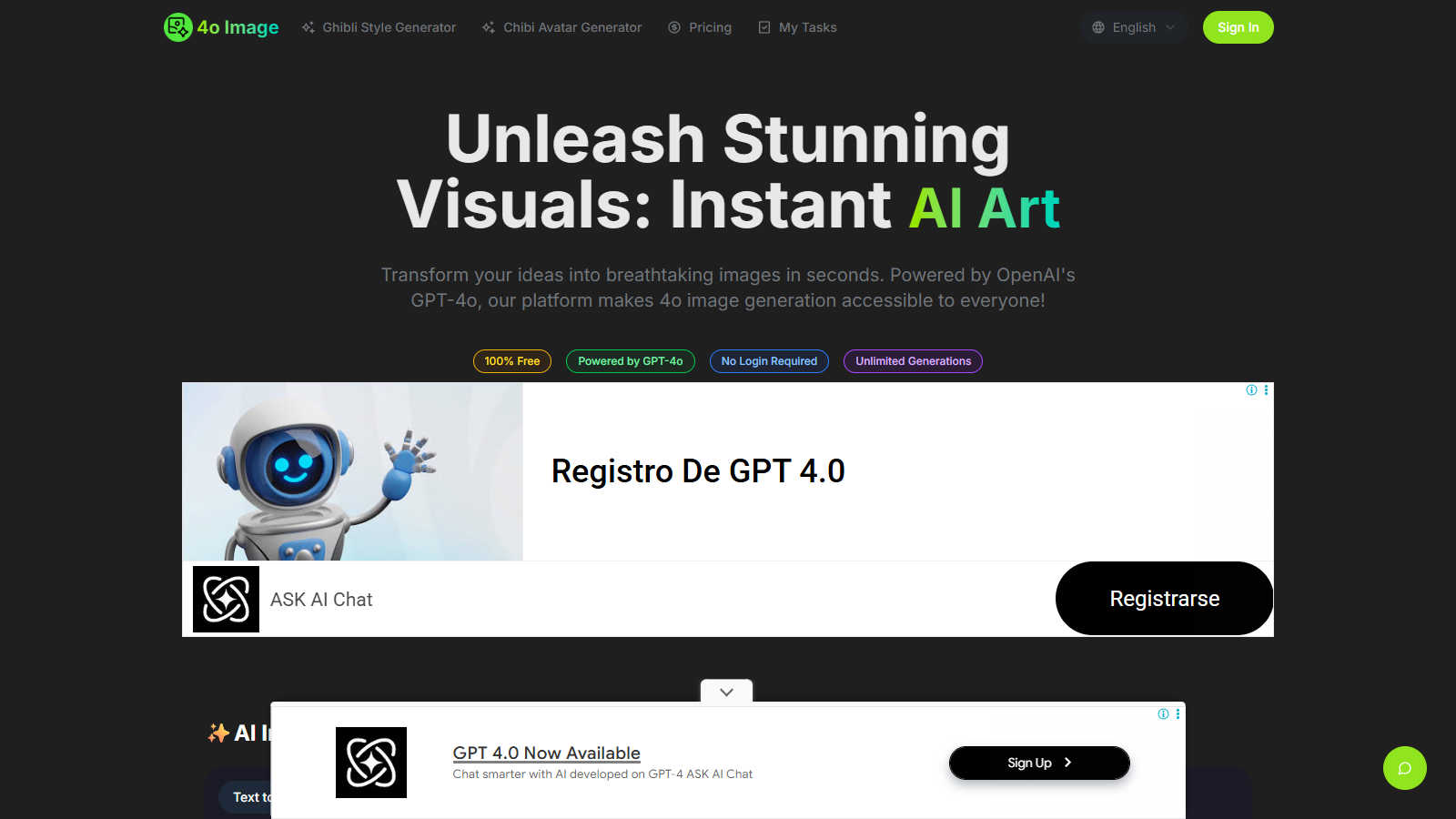 4o Image application interface and features