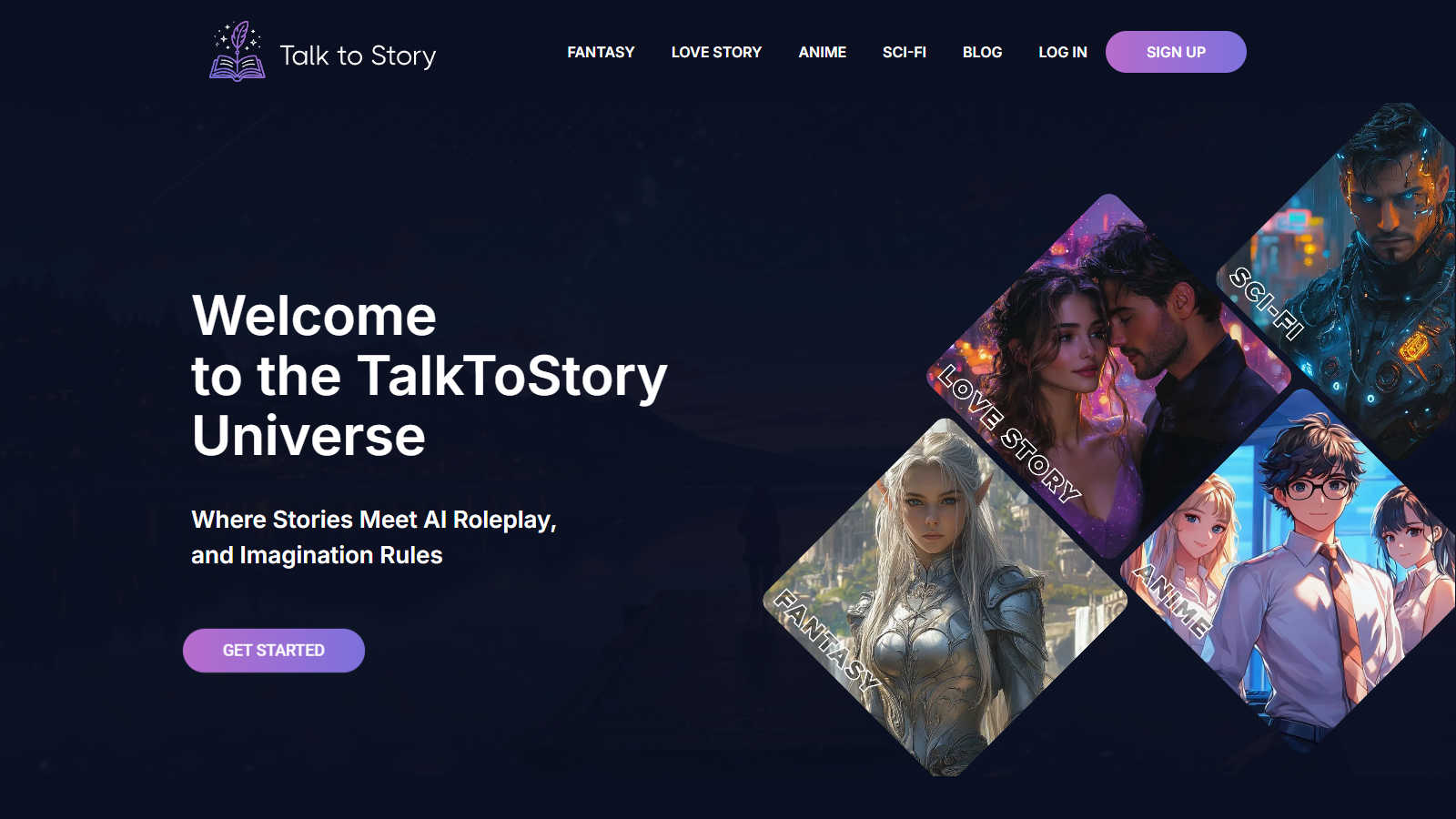 TalkToStory AI application interface and features