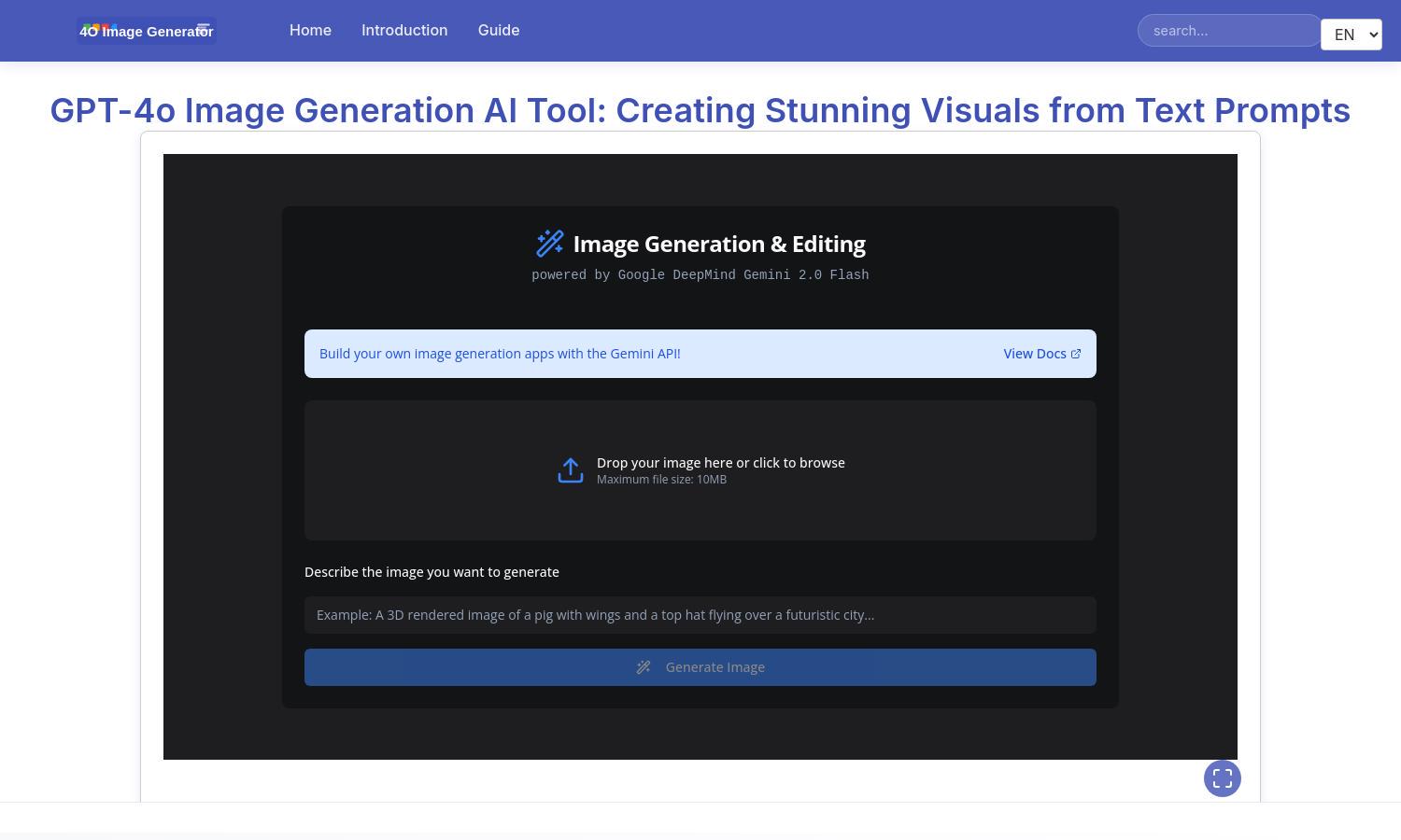 4o Image Generation Website