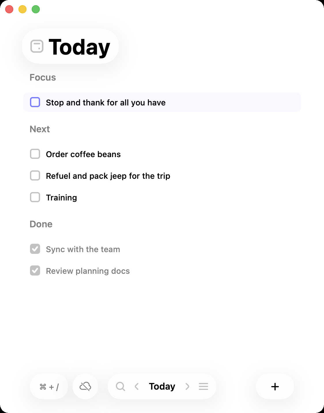 Daily application interface and features