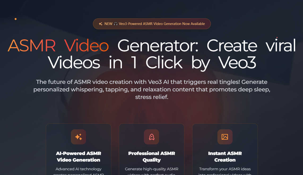ASMR Video application interface and features