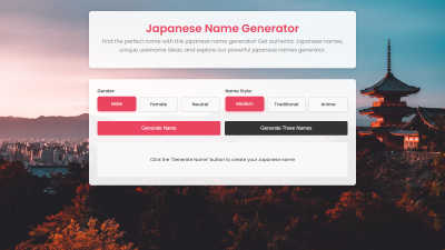 Japanese Name Generator - AI tool for Content Creation